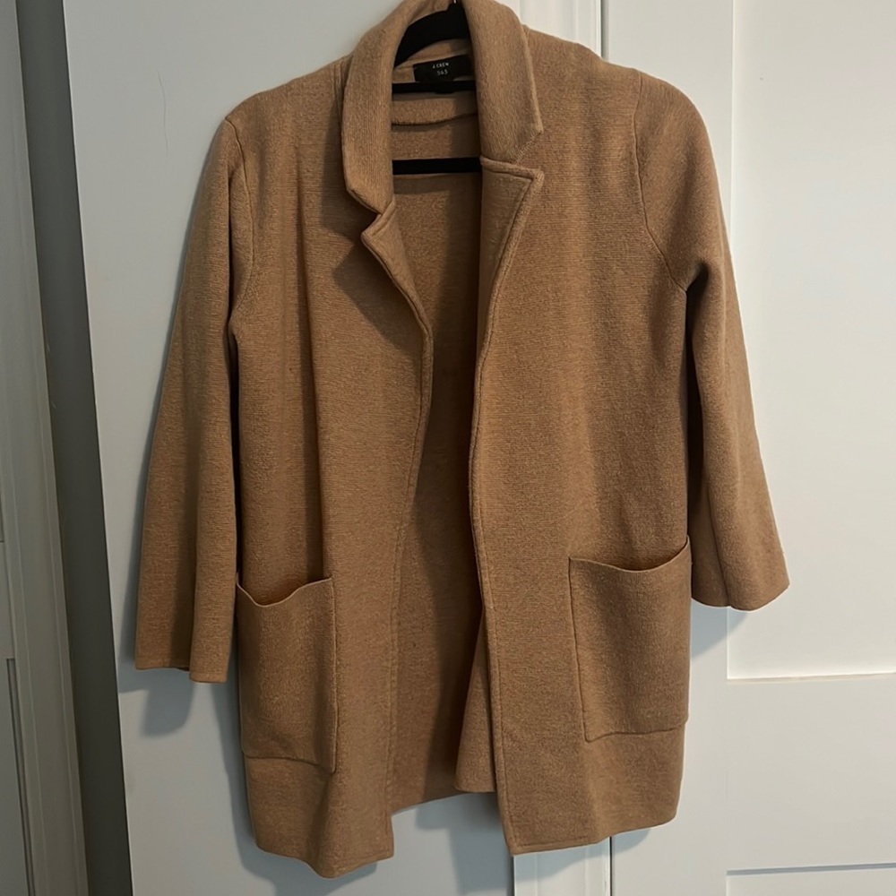 Jcrew camel/tan sweater blazer, extra small